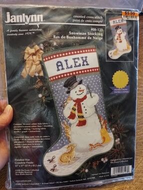 Janlynn Snowman Stocking Cross Stitch Kit